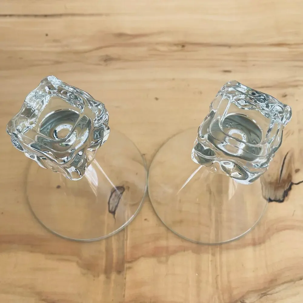 Vtg 60s Di Saronno Ice Cube Martini Glasses Rocks Bareware Cocktail Melting Ice